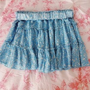 Target Blue Bubble Mini Skirt with Ruffled Tiers